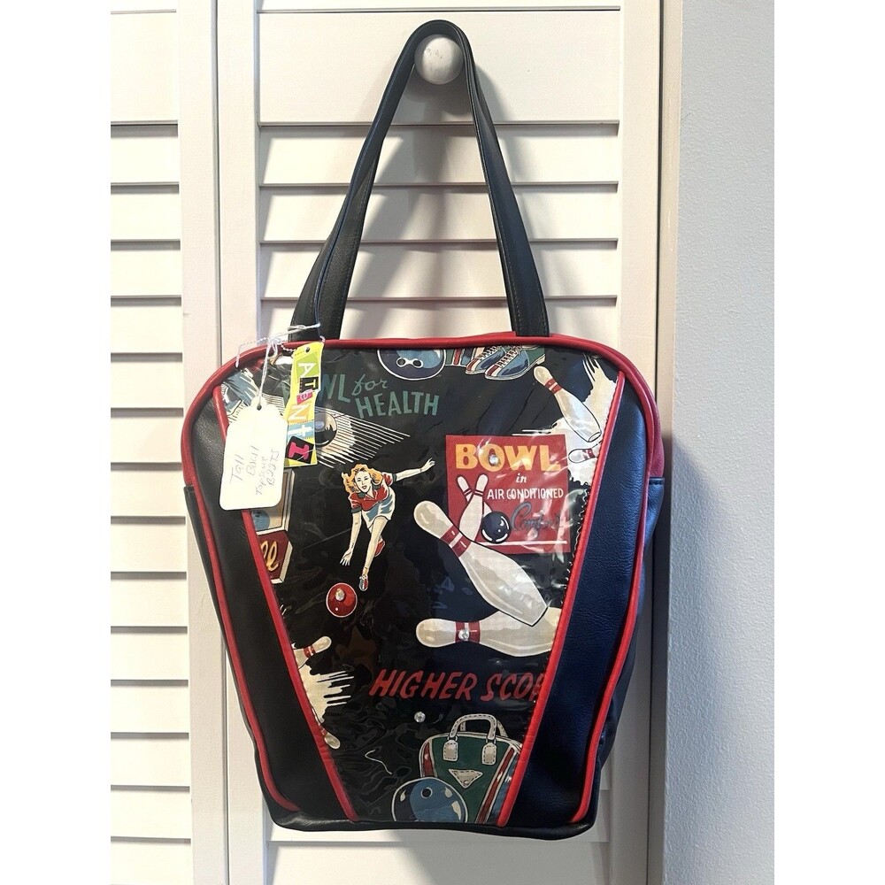 Atenti NWT Bowling Bag Pin-Up Girl Bowl For Health Retro Rockabilly Handbag USA